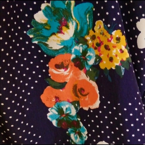 ModCloth Navy Sleeveless Floral Blouse - Picture 3 of 4